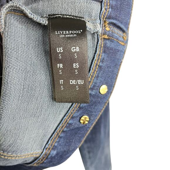 Liverpool Los‎ Angeles Classic Jean Jacket Wmns S Faded Distressed Blue Cotton - Picture 9 of 10